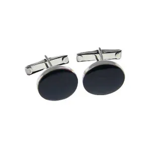 Silver Onyx Classic Cufflinks