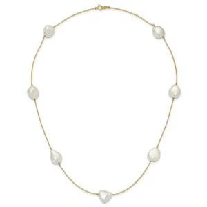 14K Gold Keshi Pearl 7-Station Necklace