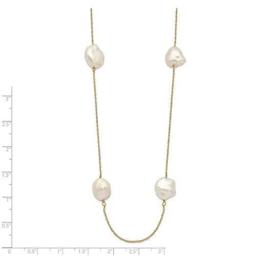 14K Gold Keshi Pearl 7-Station Necklace