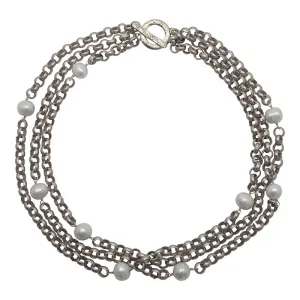 220-01-S | COCO TRIPLE STRAND NECKLACE ( SILVER)