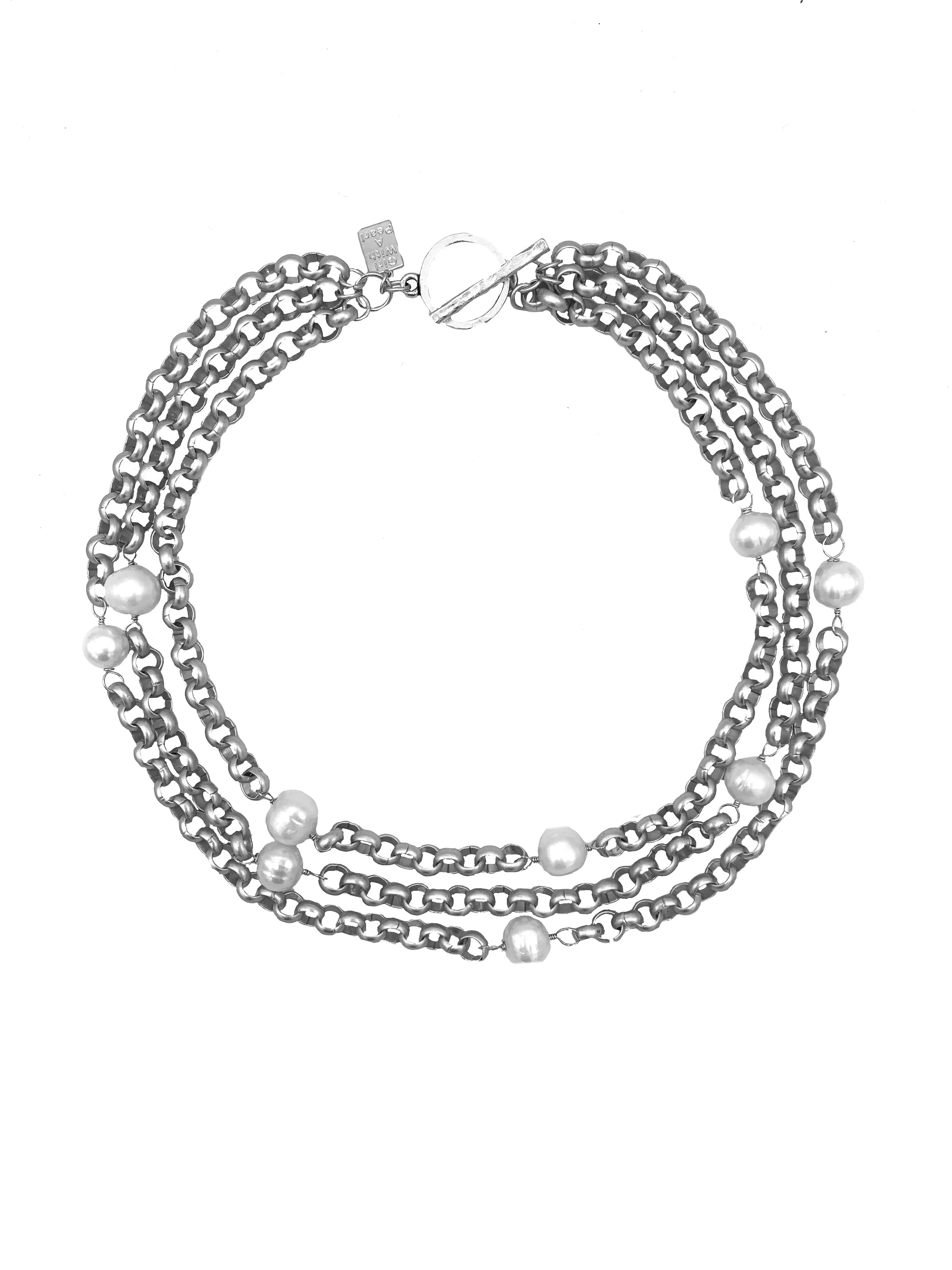 220-01-S | COCO TRIPLE STRAND NECKLACE ( SILVER)