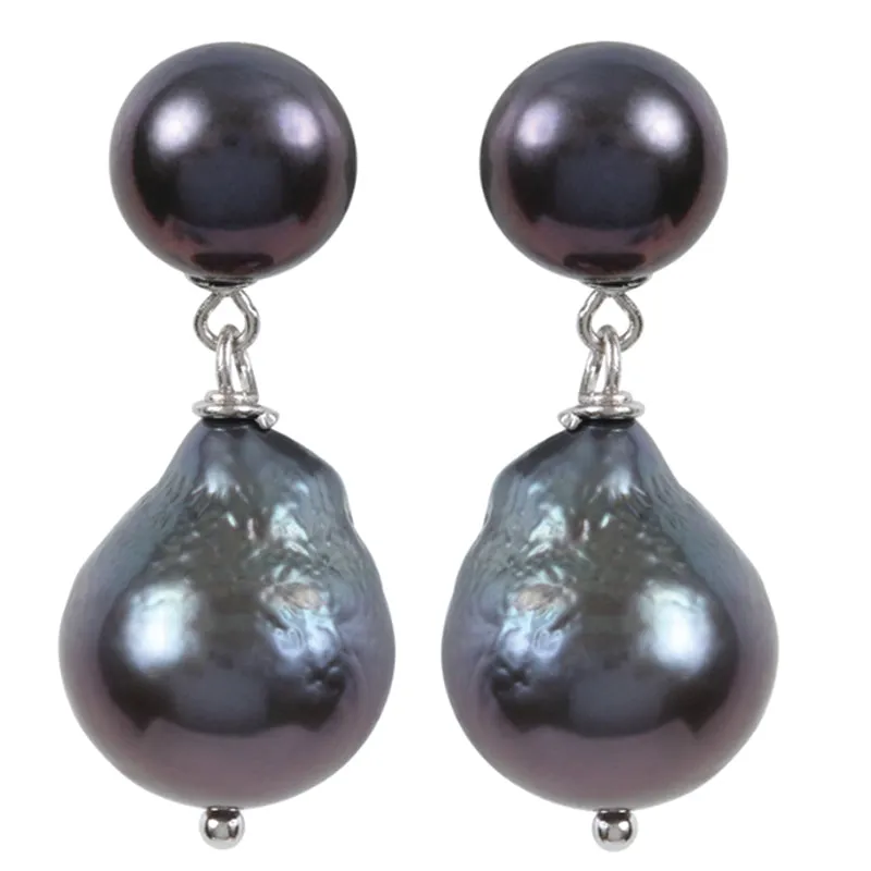 311-10-S | THE KATE EARRING (BLACK ON SILVER)