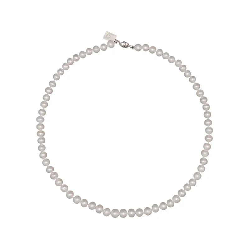 703-01 | 7MM ROUND PEARL NECKLACE (WHITE)