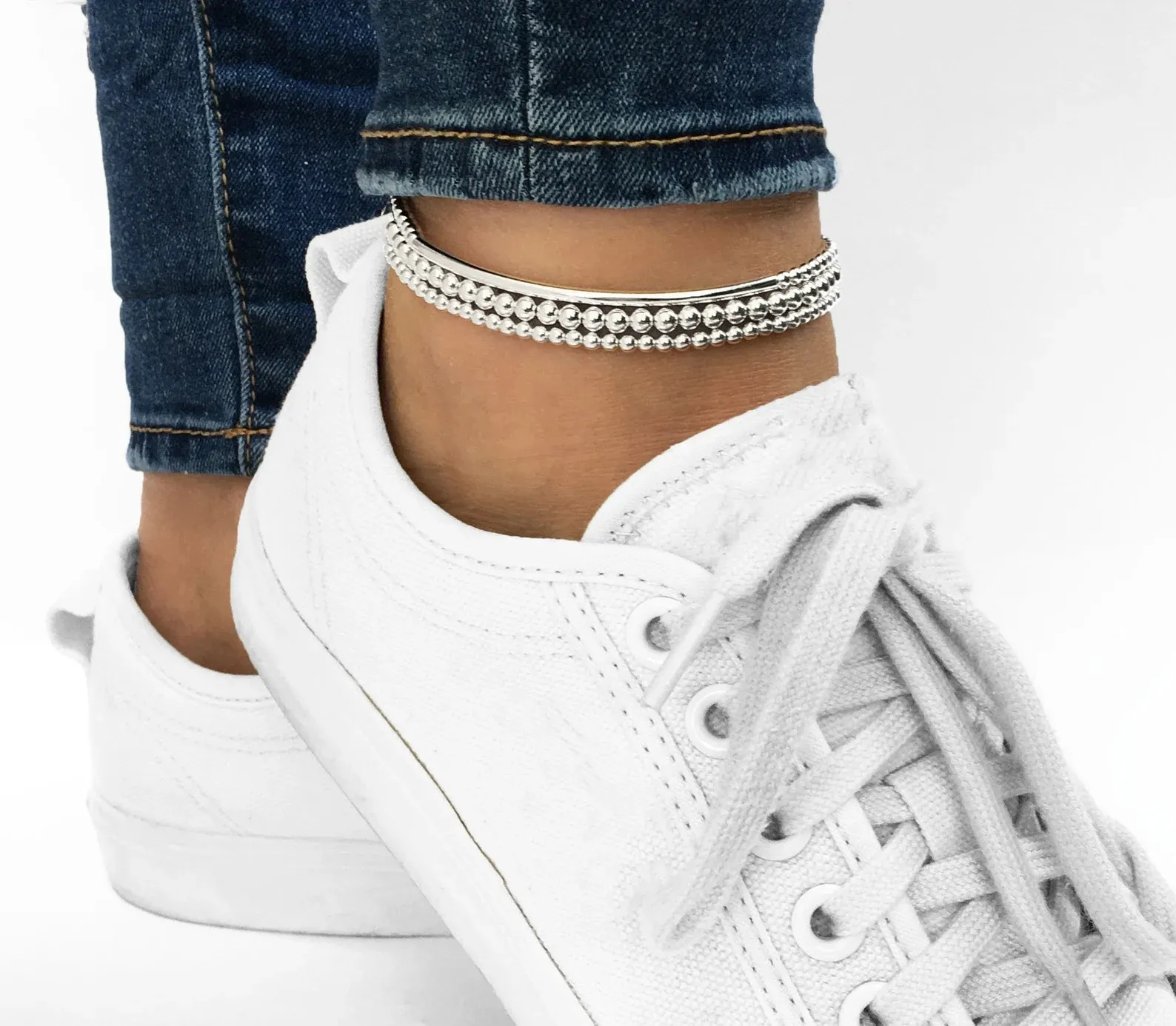 925 Sterling Silver Stretch Tube Anklet, Sterling Silver Anklet, Ankle Bracelet, Anklet