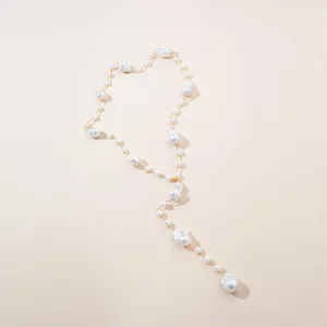 Adjustable 18K Gold Baroque Pearl Necklace