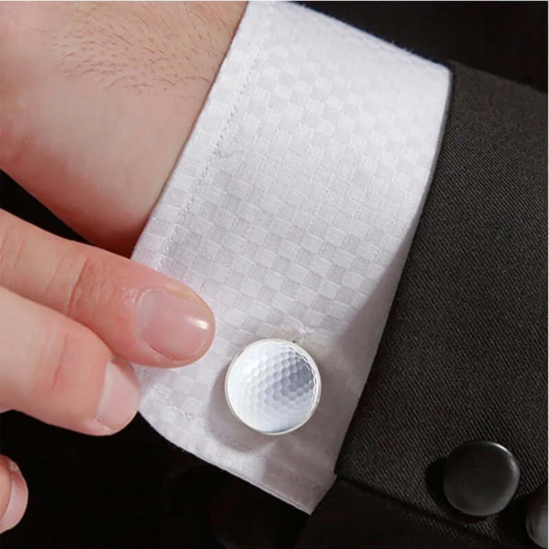 Alloy Glass Golf Cufflinks