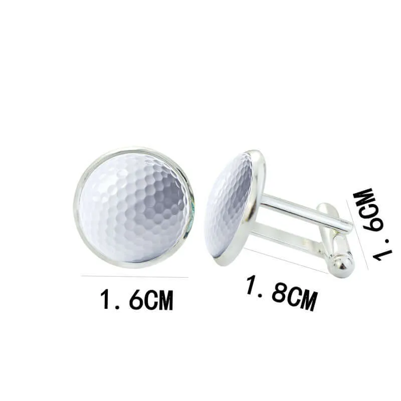 Alloy Glass Golf Cufflinks