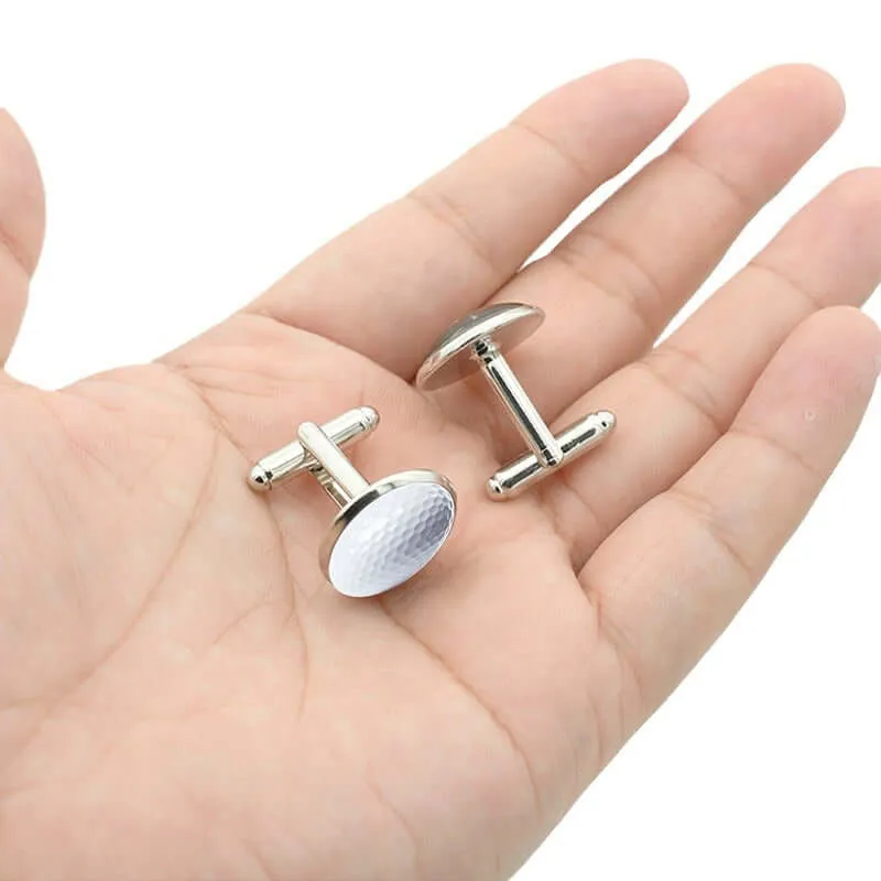 Alloy Glass Golf Cufflinks