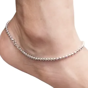 Asp 92.5 Sterling Silver Balls Anklets