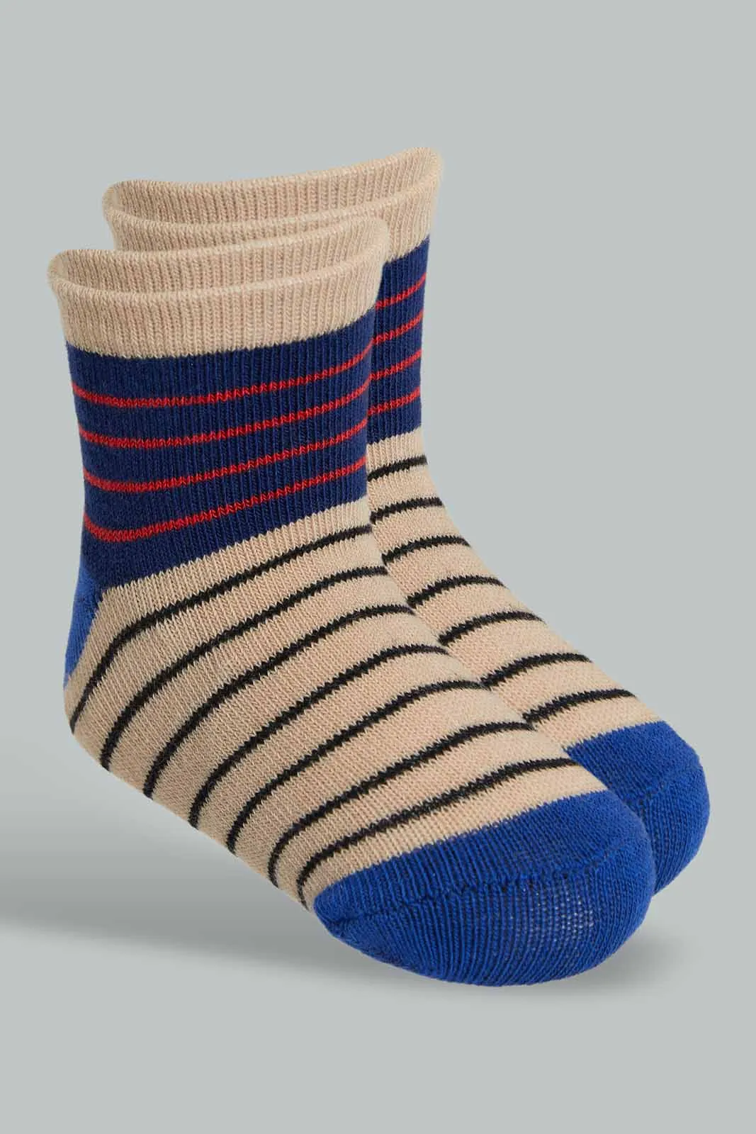 Assorted Striped Ankle Sock Set For Baby Boys (Pack of 4)