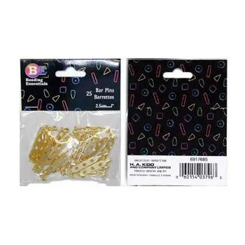 Beading Essentials Bar Pin Backs 25pk Gold