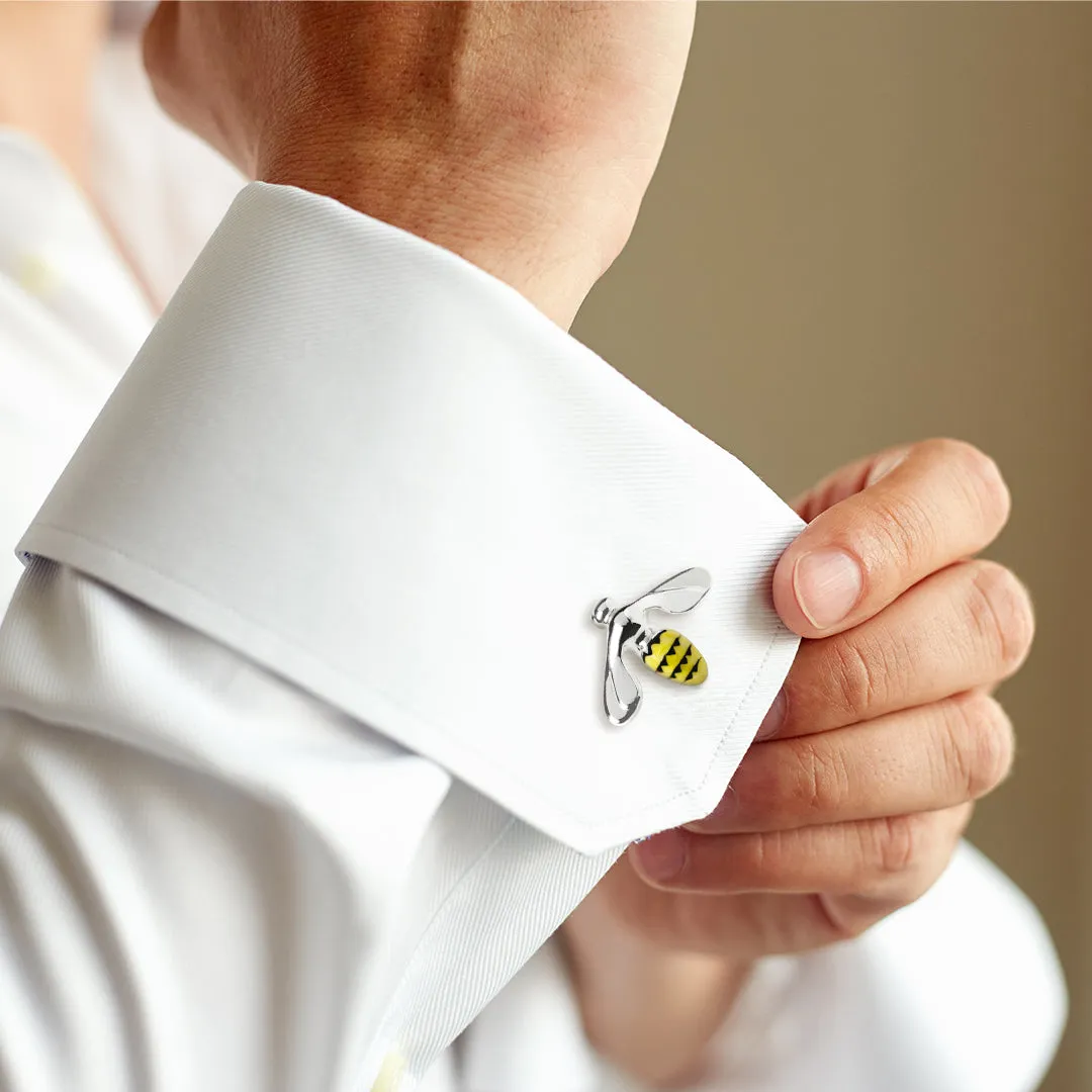 Bee Triumphant Sterling Cufflinks