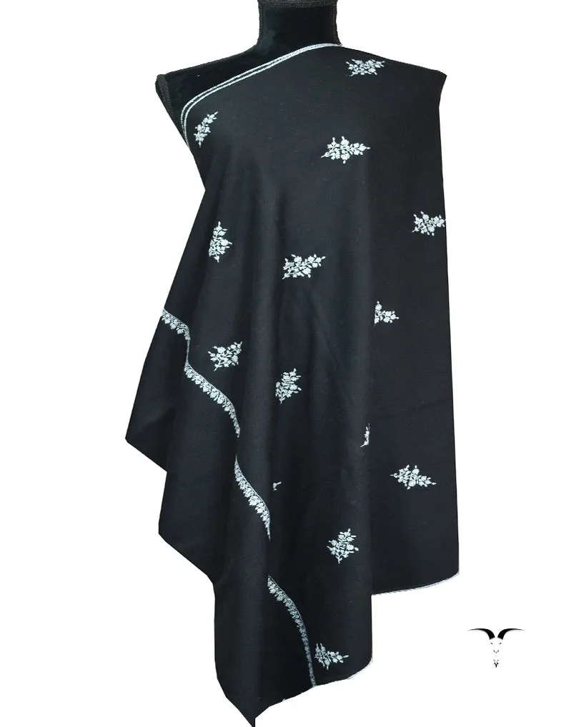 Black Embroidery Pashmina Shawl 7477