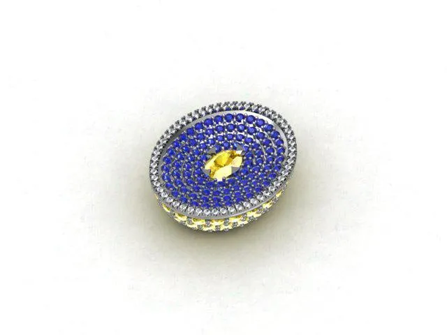 Blue and yellow Sapphire customized cufflinks