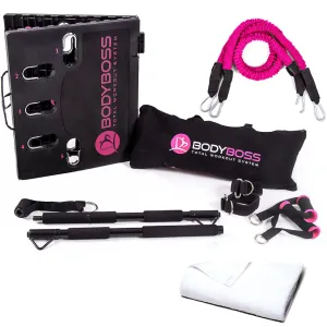 BodyBoss Home Gym 2.0 By 6Ave- Full Portable Gym Home Workout Bundle - PKG2-Pink