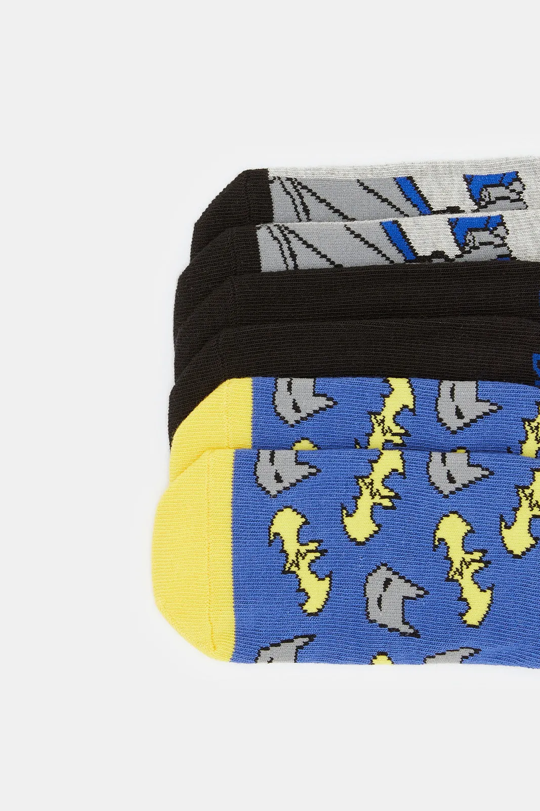 Boys Assorted Batman Print Ankle Socks (3 Pairs)