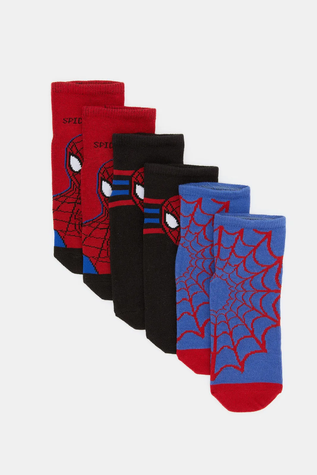 Boys Assorted Spiderman Ankle Socks (3 Pairs)