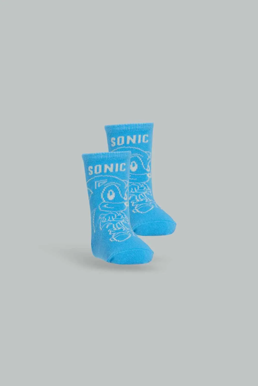 Boys Blue And Grey Sonic Sock Set (Pack of 3)