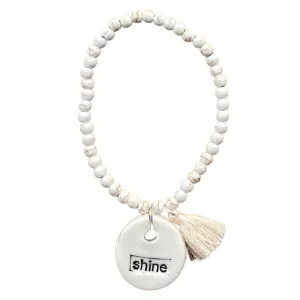 Bracelet Cream with Cream Tassel 3 mm