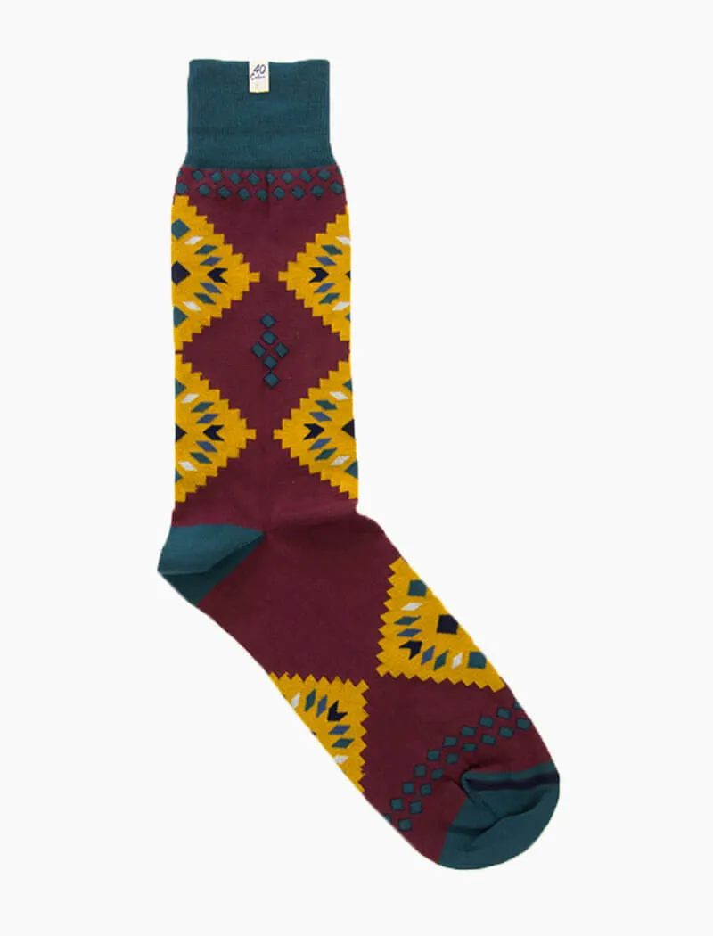 Burgundy Pyramid Organic Cotton Socks