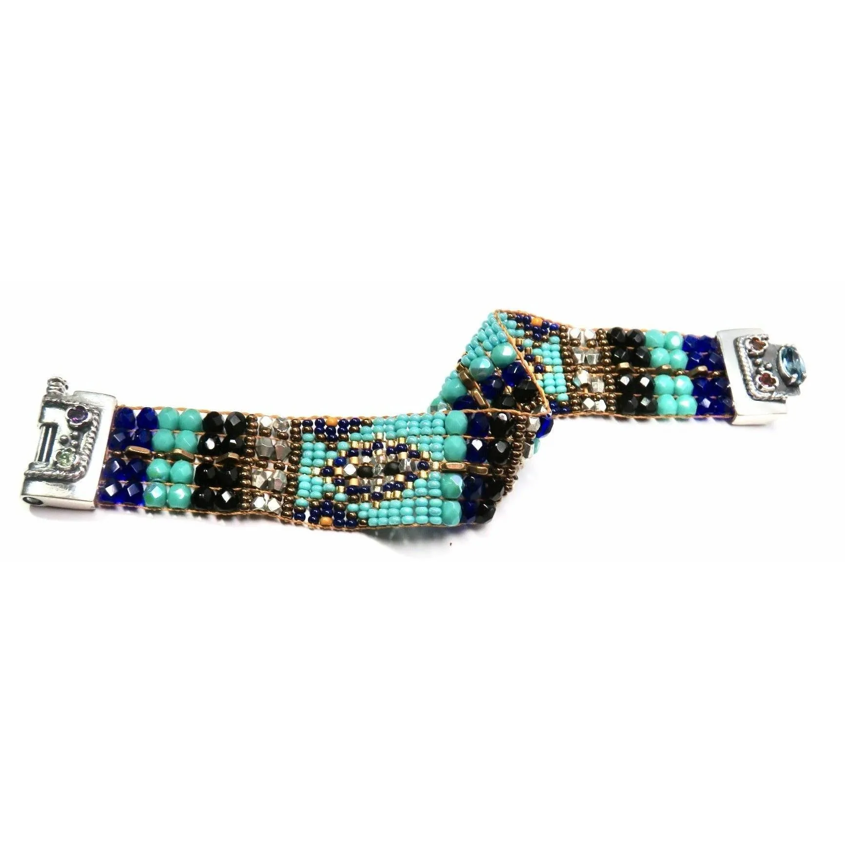 Chili Rose "Blue Black" Tableus Cowboy Bracelet