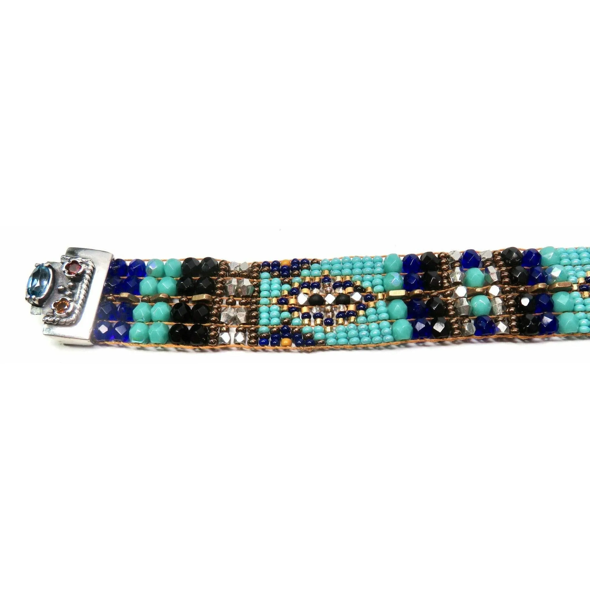 Chili Rose "Blue Black" Tableus Cowboy Bracelet