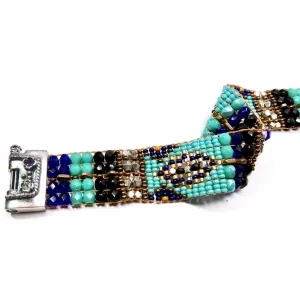 Chili Rose "Blue Black" Tableus Cowboy Bracelet