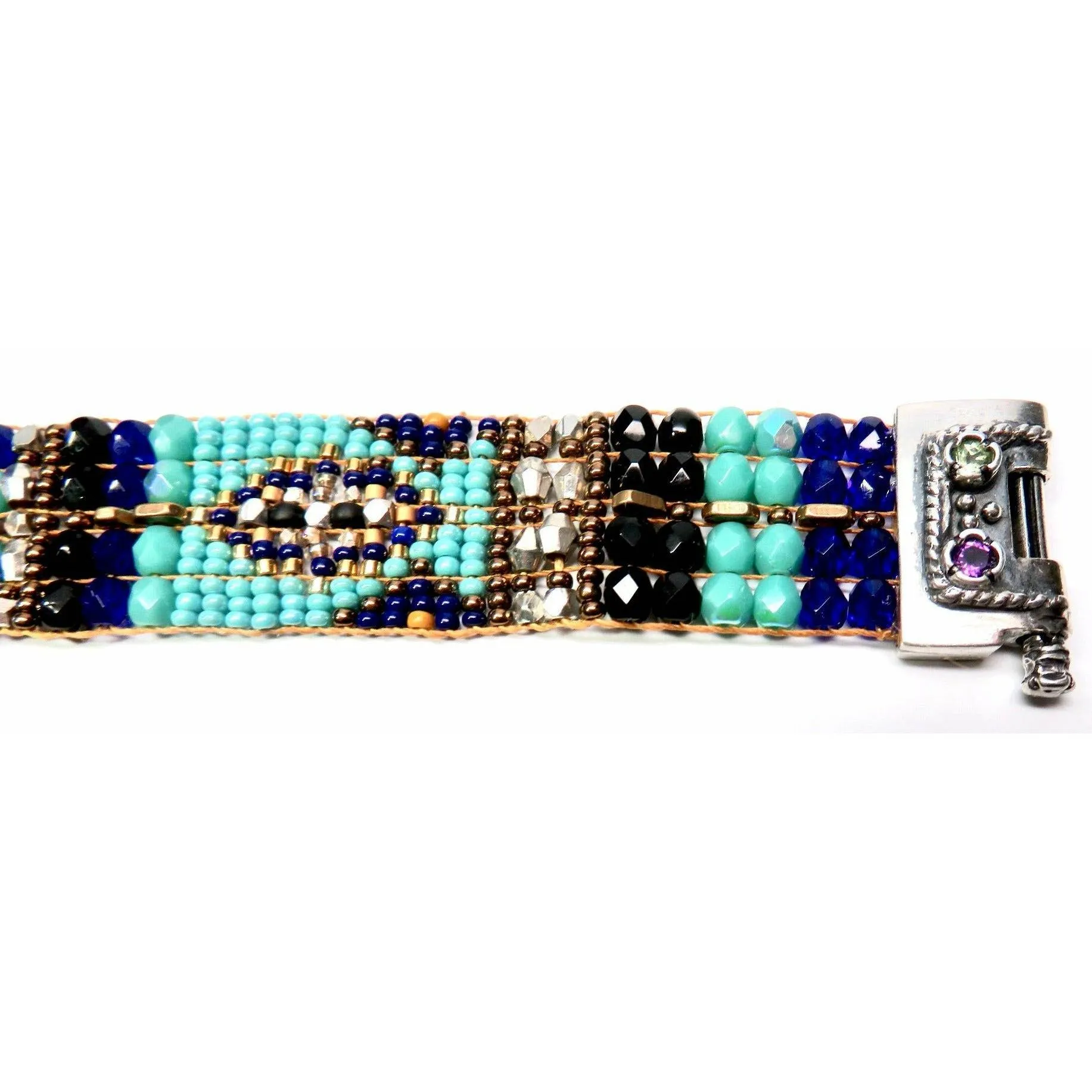 Chili Rose "Blue Black" Tableus Cowboy Bracelet