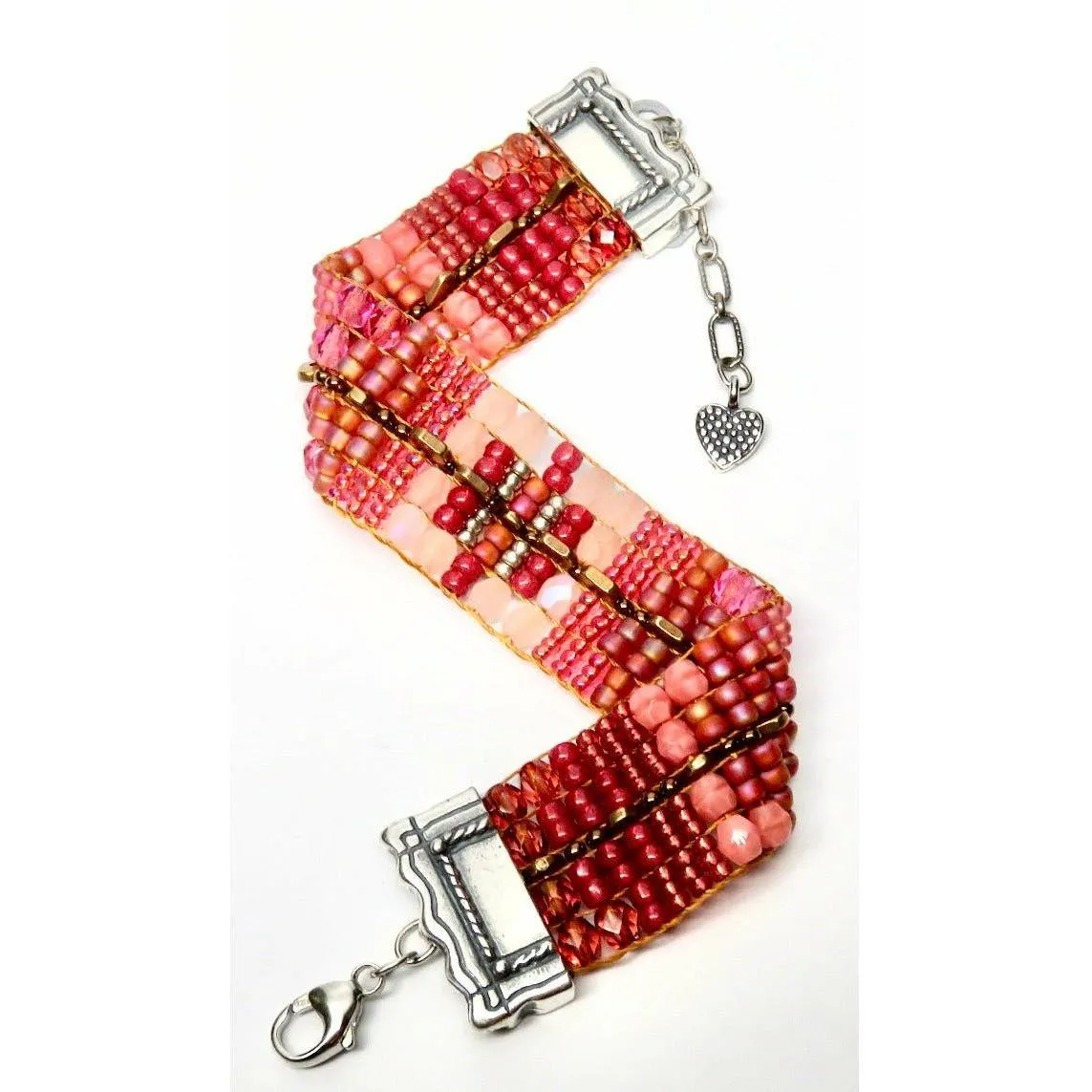 Chili Rose "Pink Freshness "  Bracelet with Silver Tip Frame