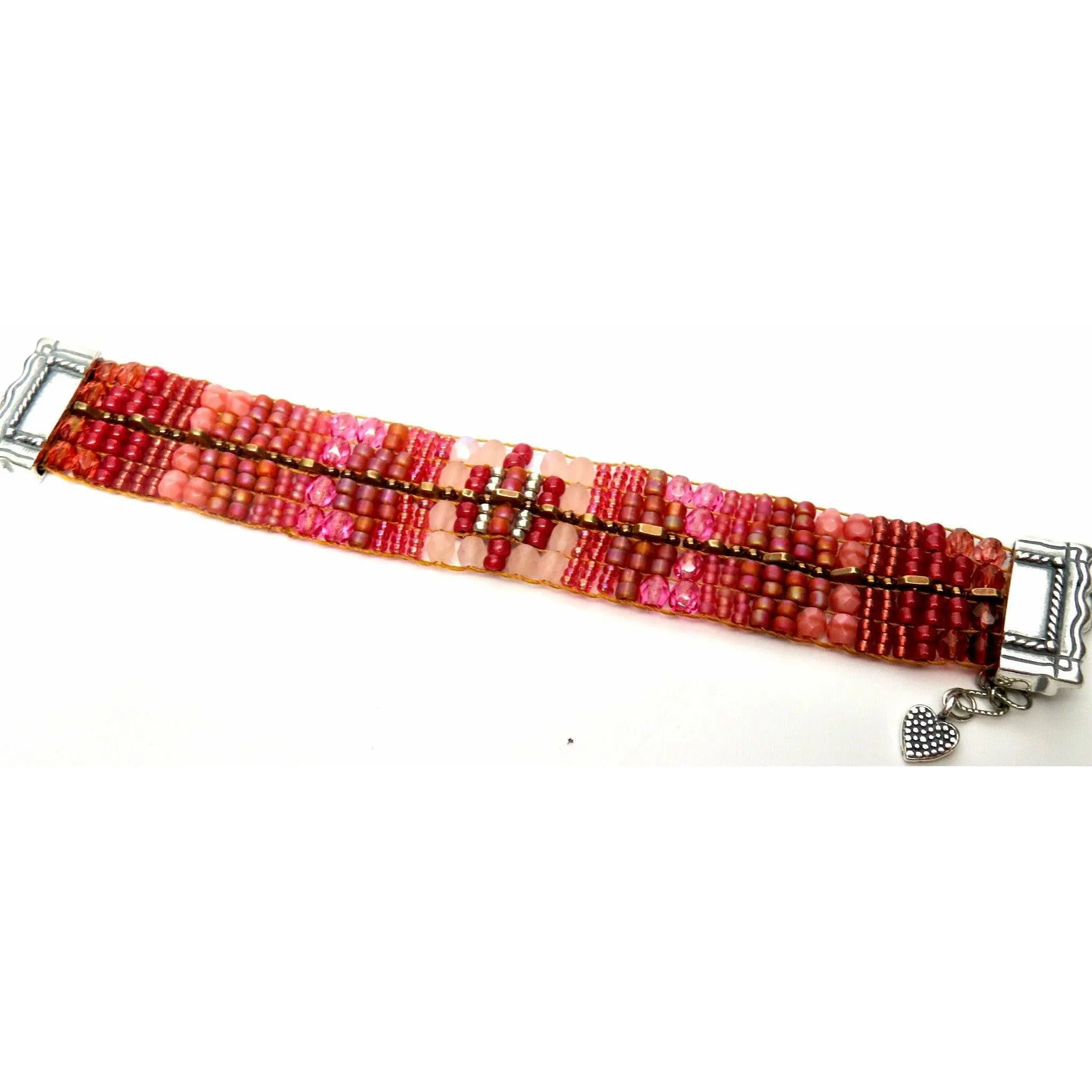 Chili Rose "Pink Freshness "  Bracelet with Silver Tip Frame