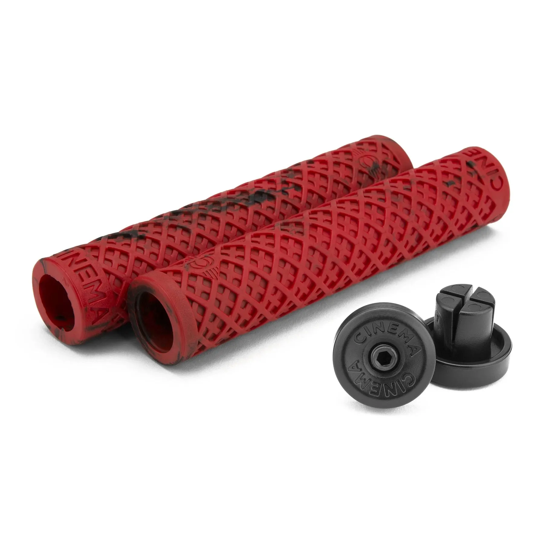 Cinema BMX Interlace Grips - Red/Black Splash