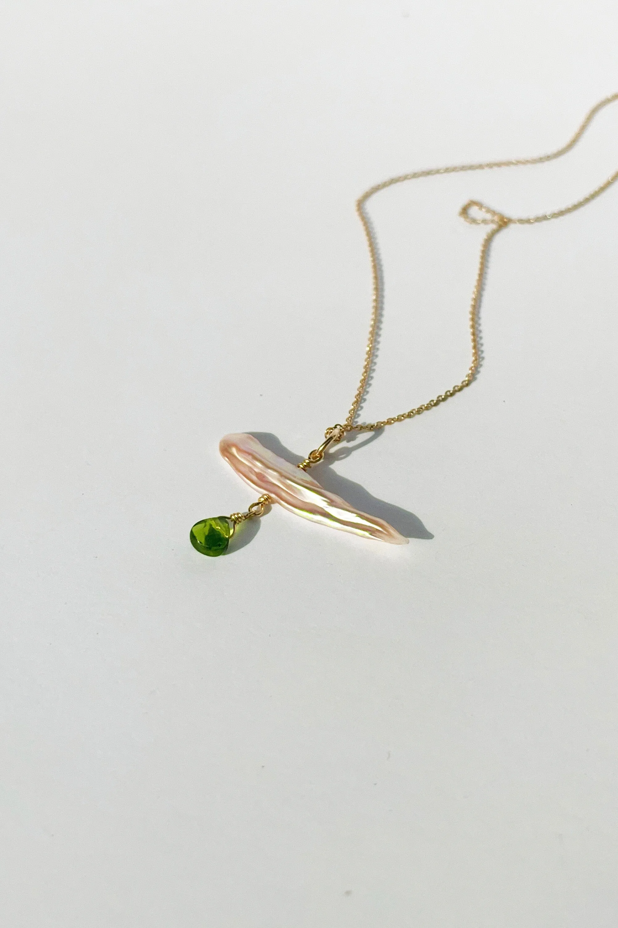 Comet Necklace with Peridot