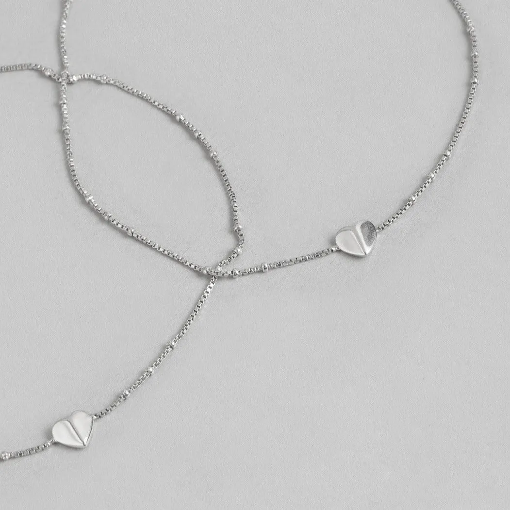 Delicate Heart 925 Sterling Silver Anklets