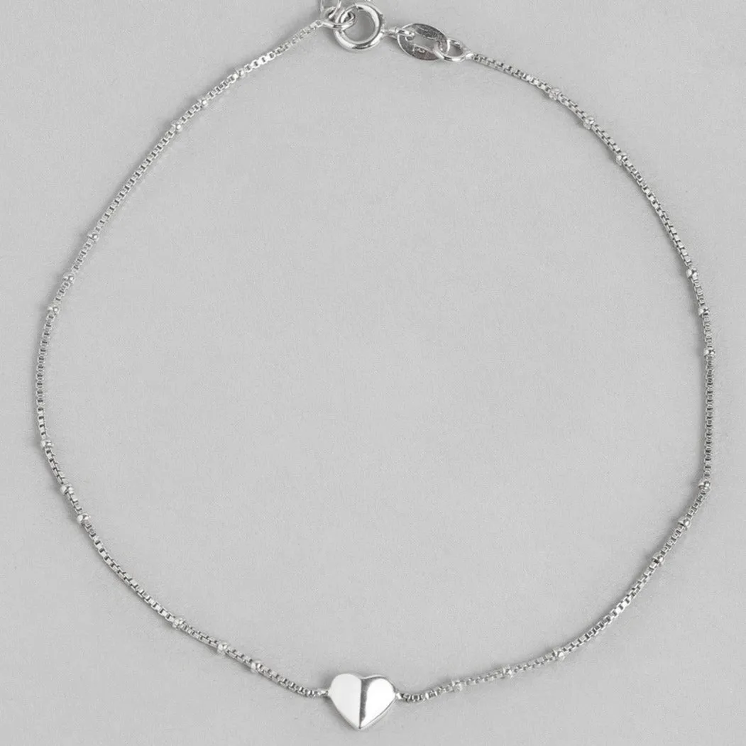 Delicate Heart 925 Sterling Silver Anklets