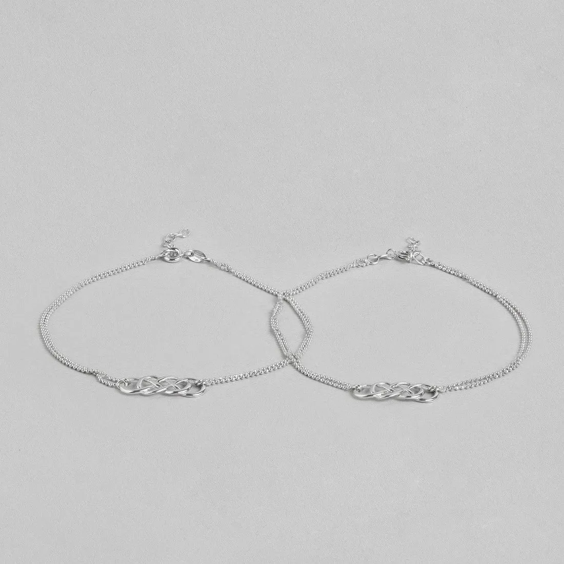 Double infinity 925 Sterling Silver Anklets