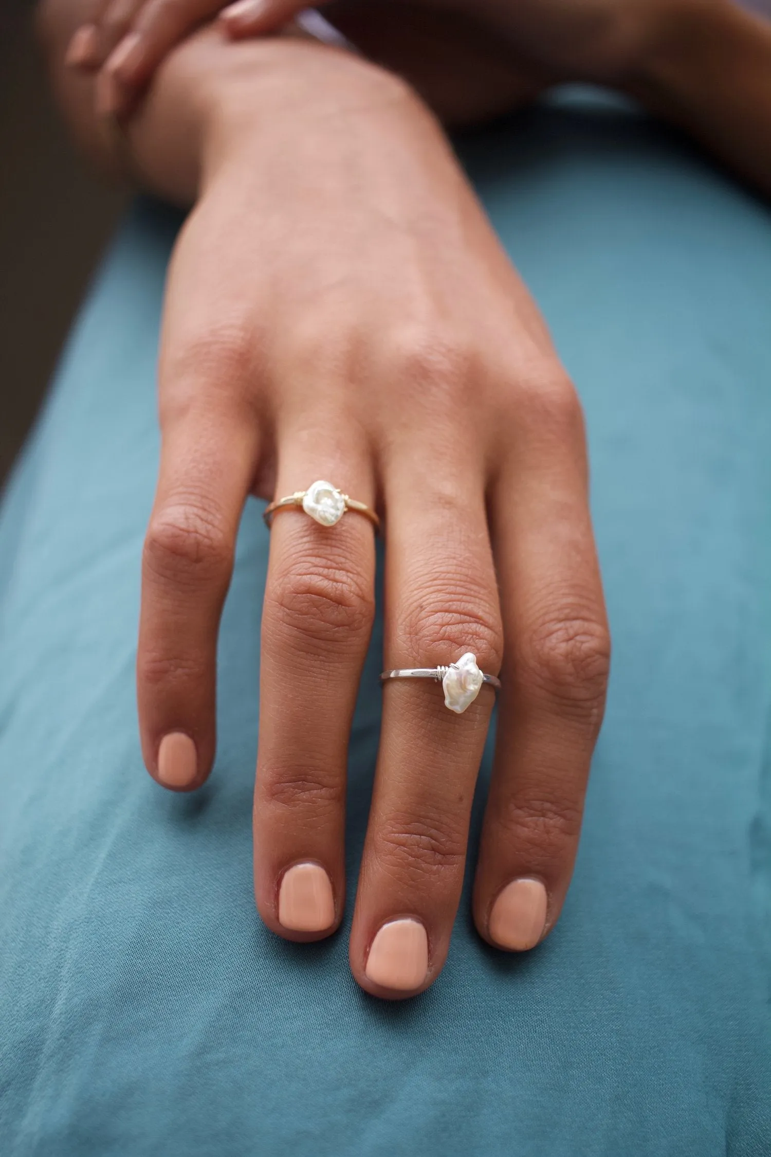 Freshwater Keshi Pearl Ring