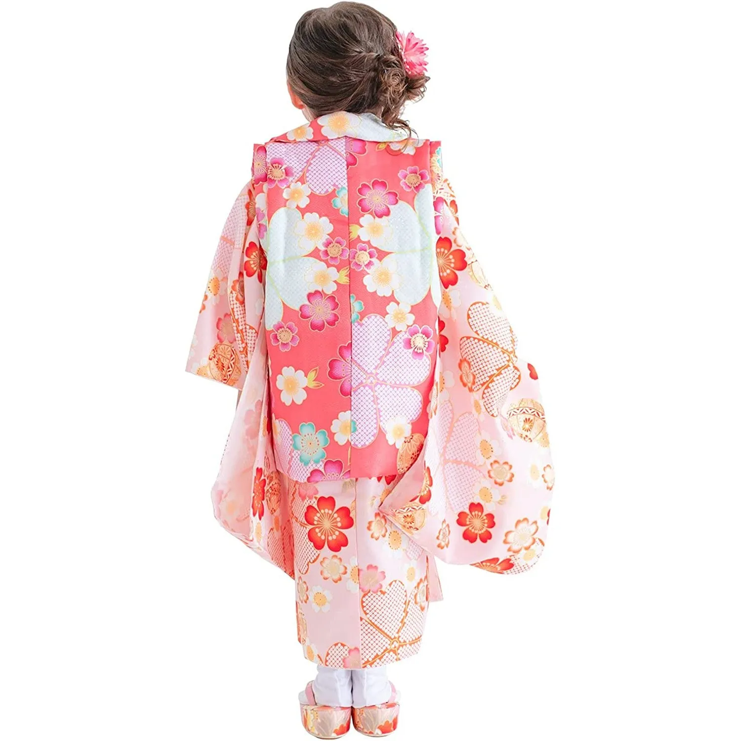 Full Kimono Set for 3 Years Old  Light Pink Sakura Shichigosan/New Years Ceremony