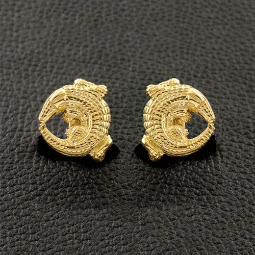 Gold Aligator Cufflinks