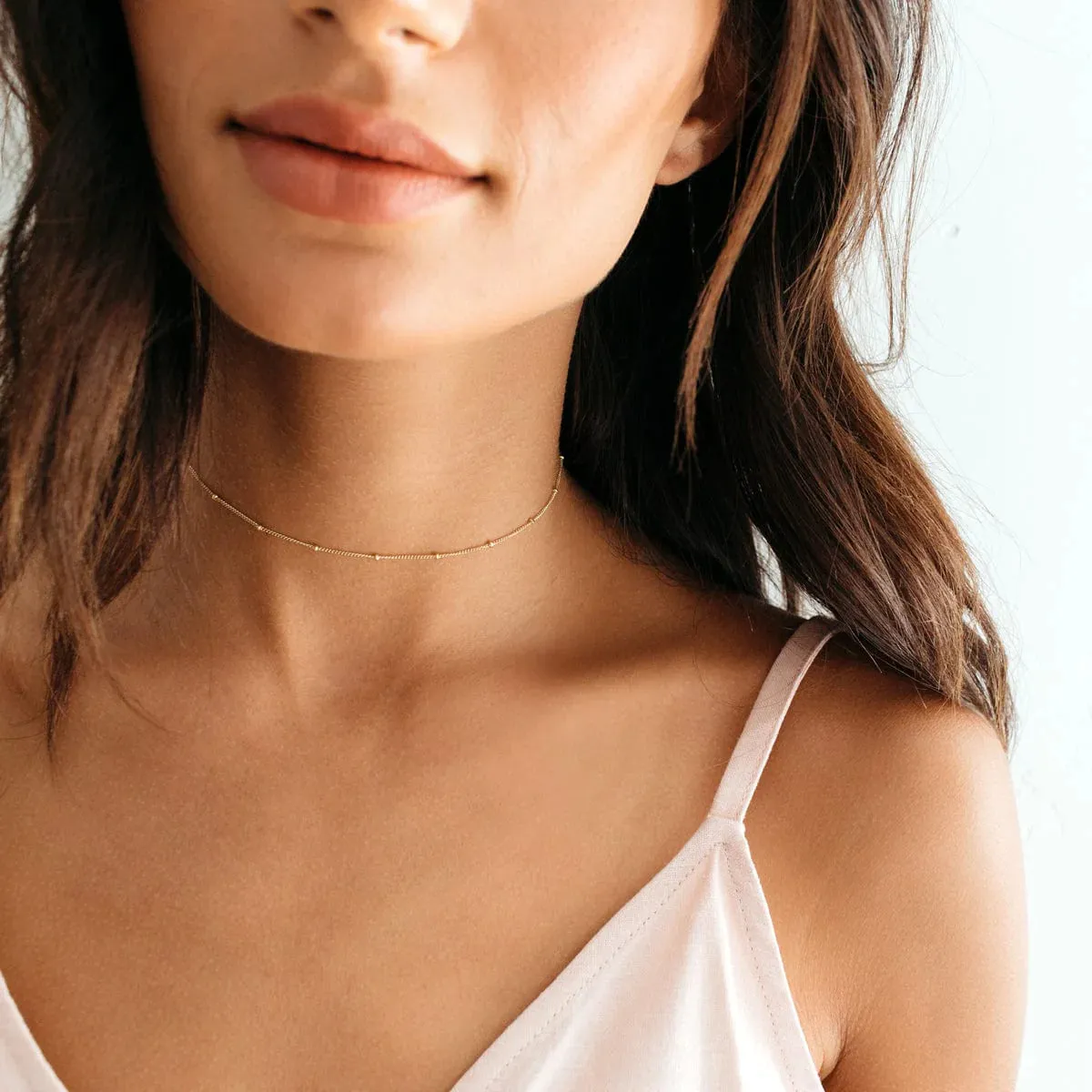 Gold Filled Satellite Choker Necklace