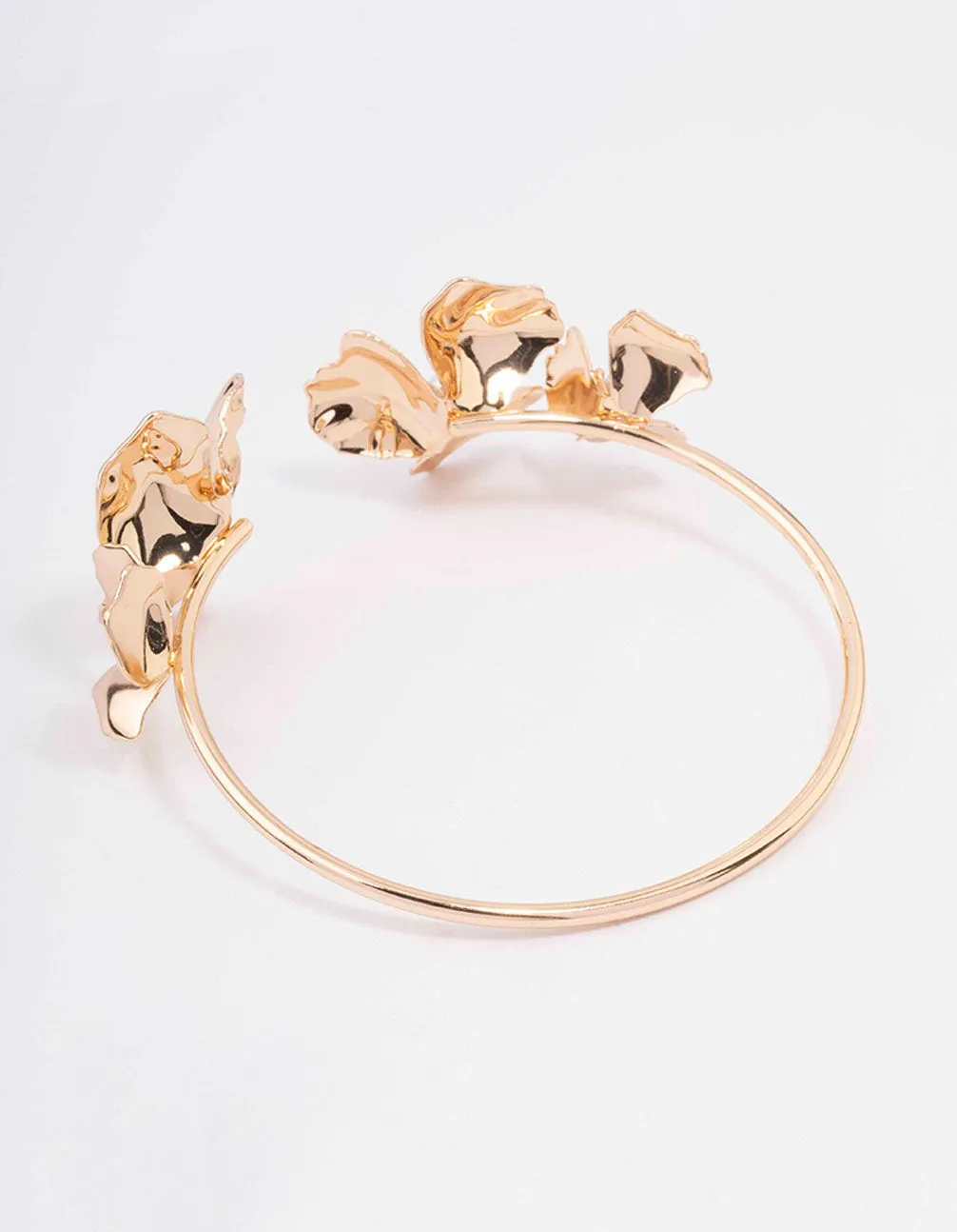 Gold Plated Pearl Centre Flower Wrist Cuff