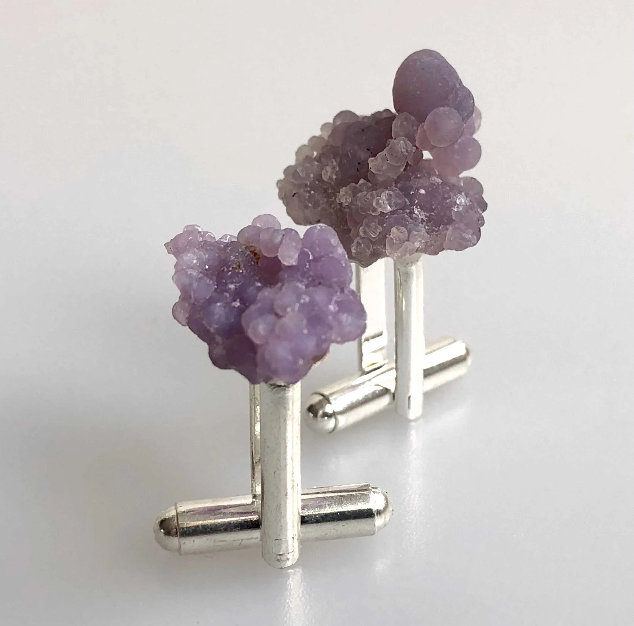 Grape Agate Cufflinks, purple chalcedony