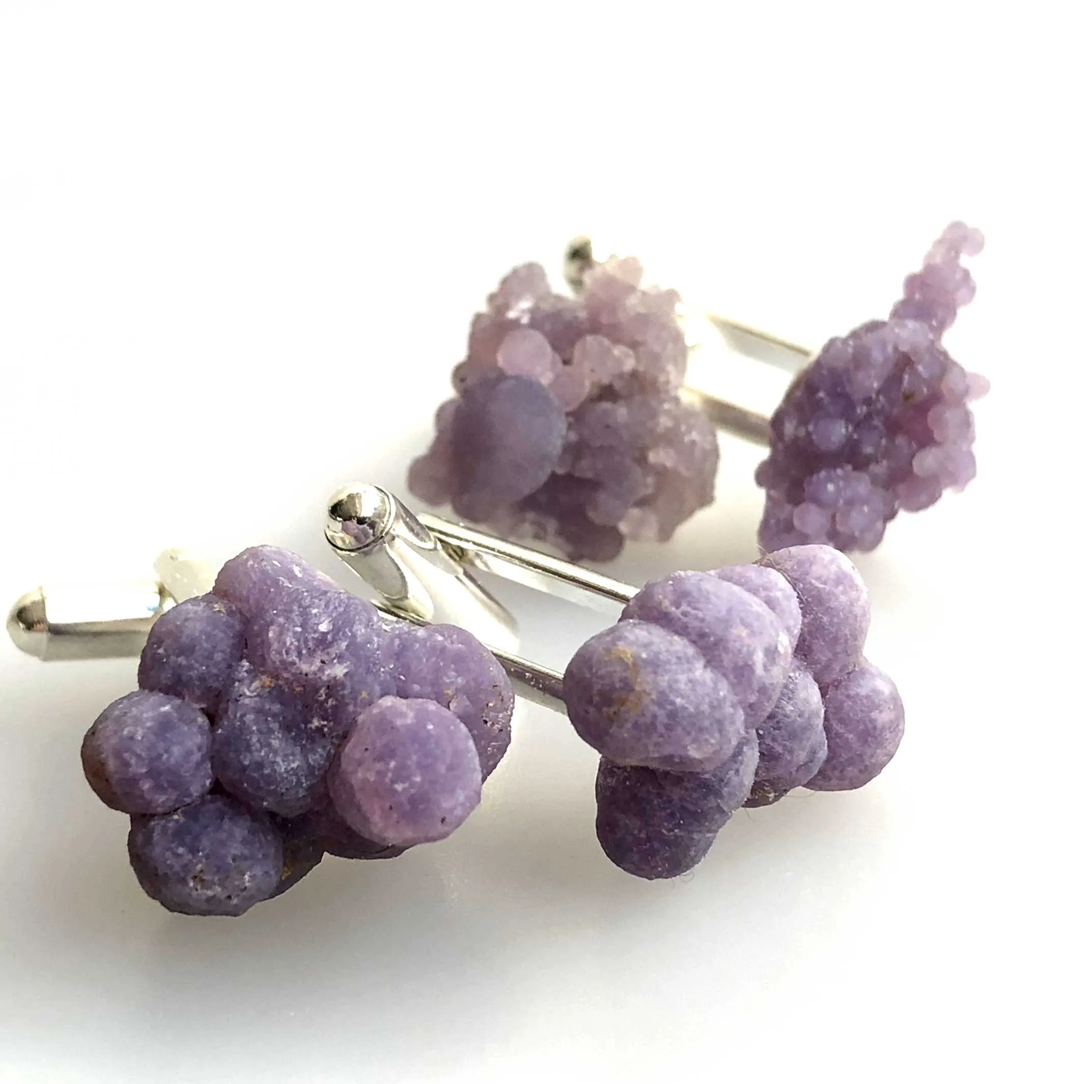 Grape Agate Cufflinks, purple chalcedony