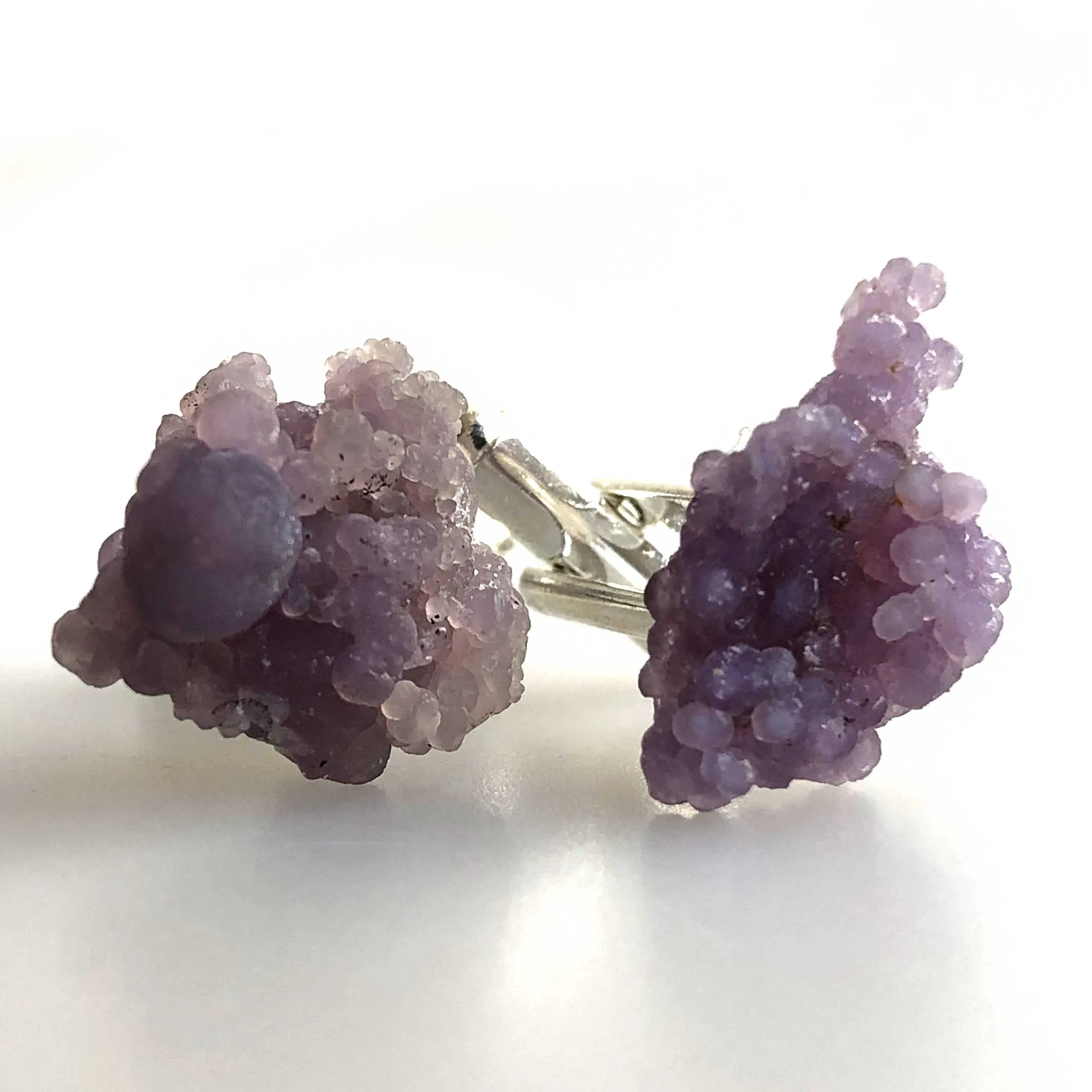 Grape Agate Cufflinks, purple chalcedony