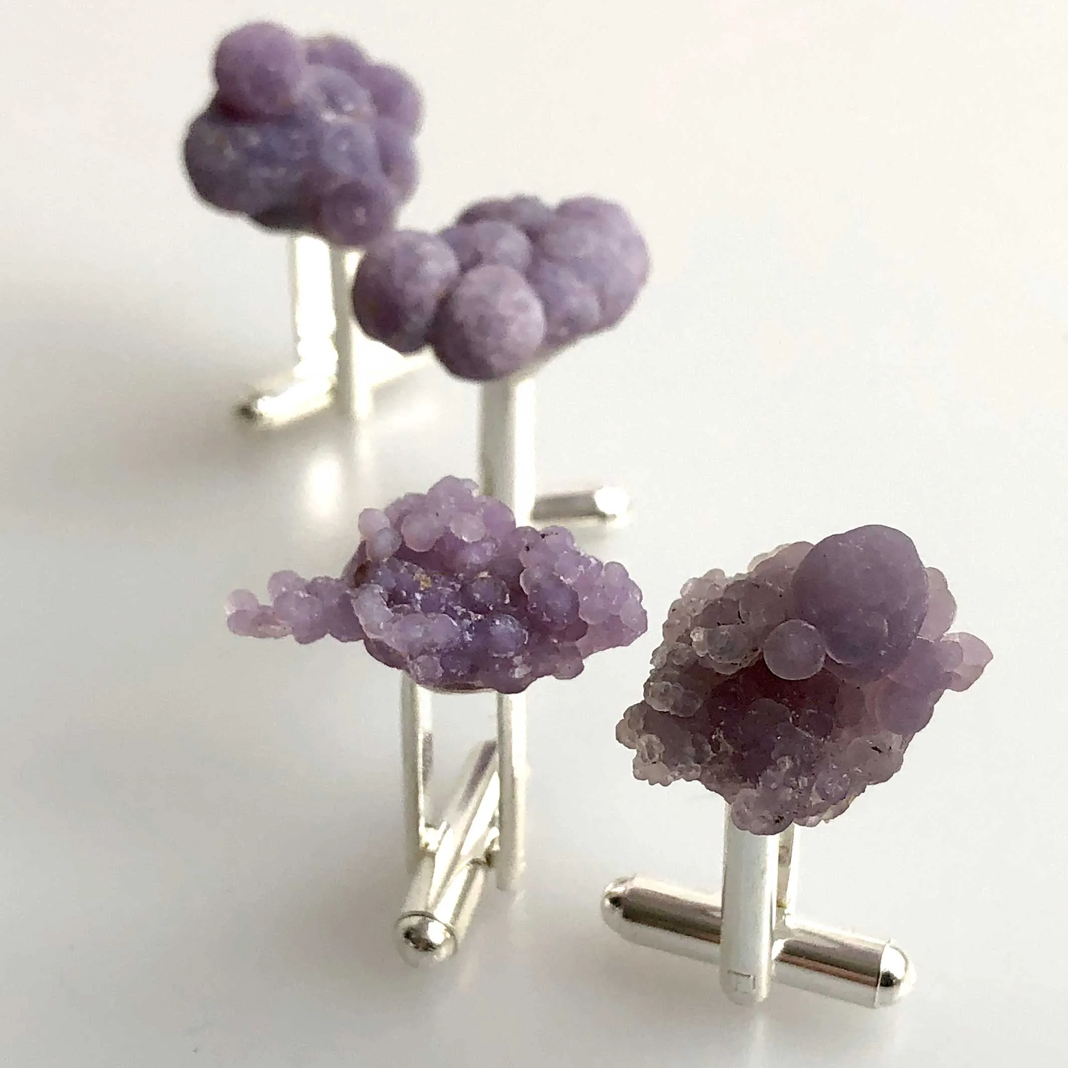 Grape Agate Cufflinks, purple chalcedony