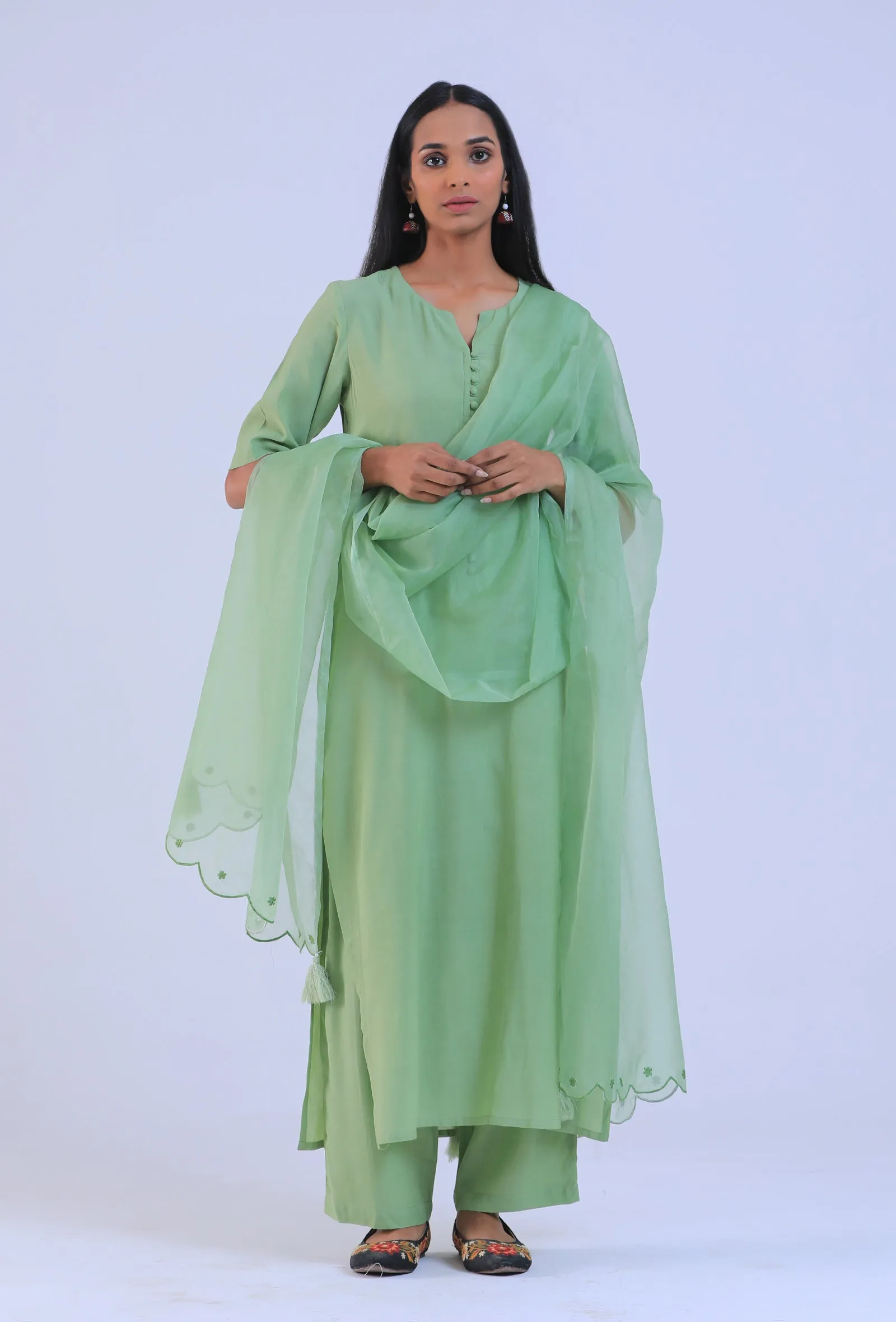 Green Cotton Dupatta