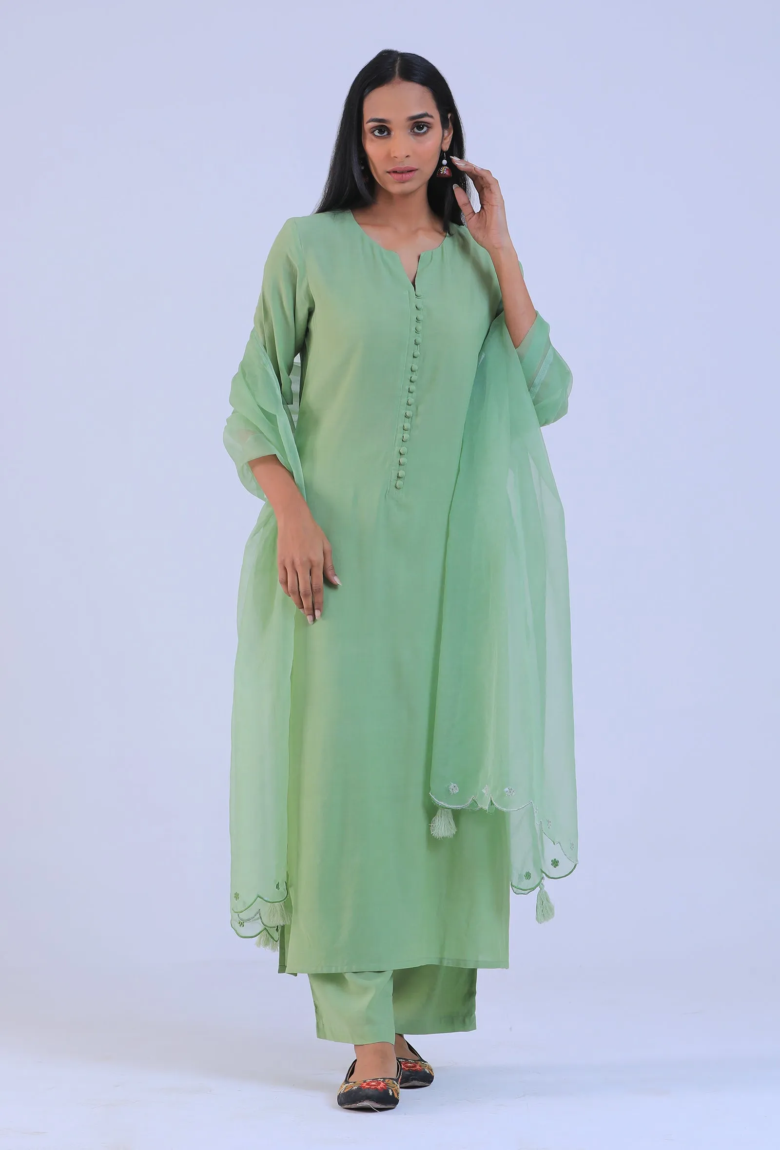 Green Cotton Dupatta