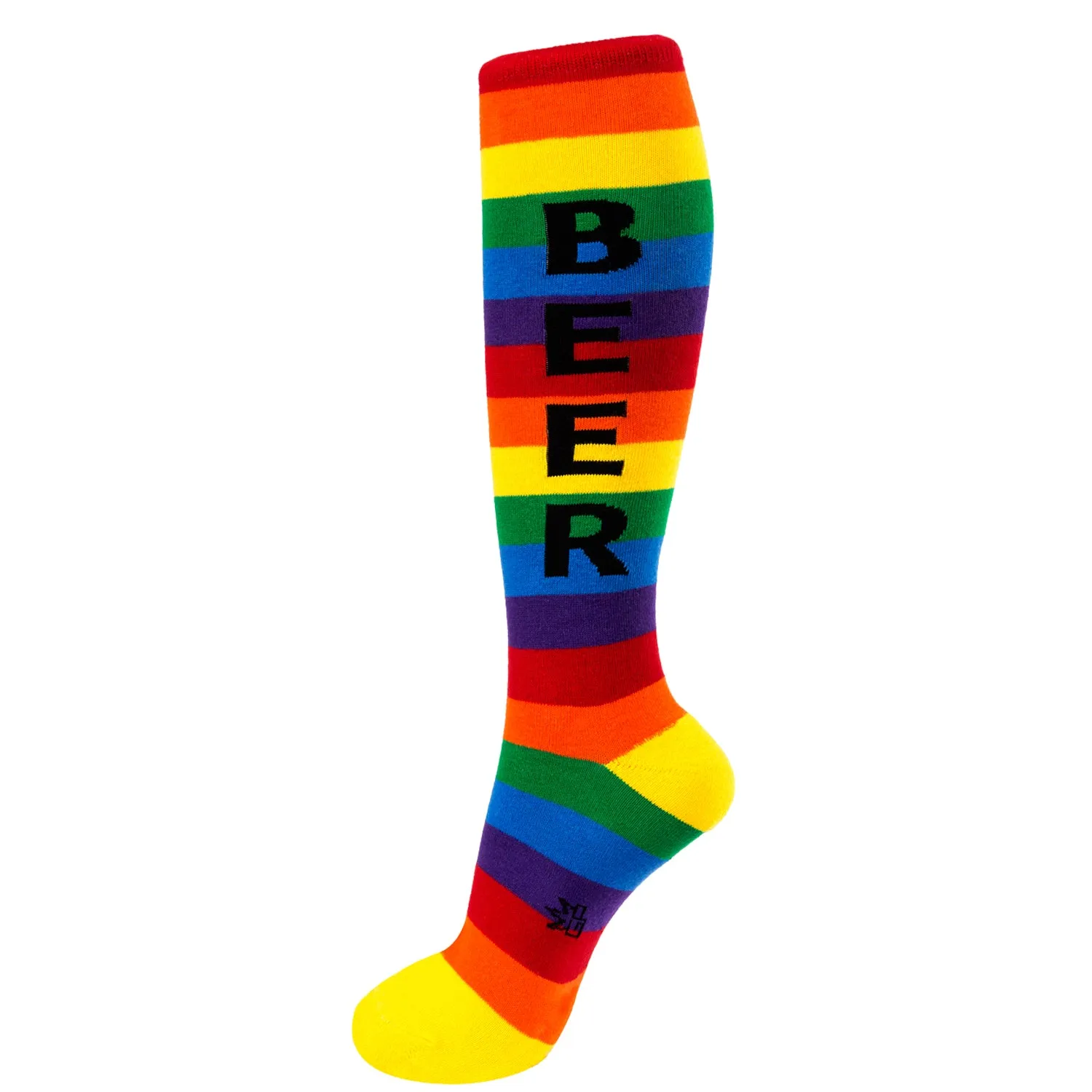 Gumball Poodle Unisex Knee High Socks - Beer Multi Striped