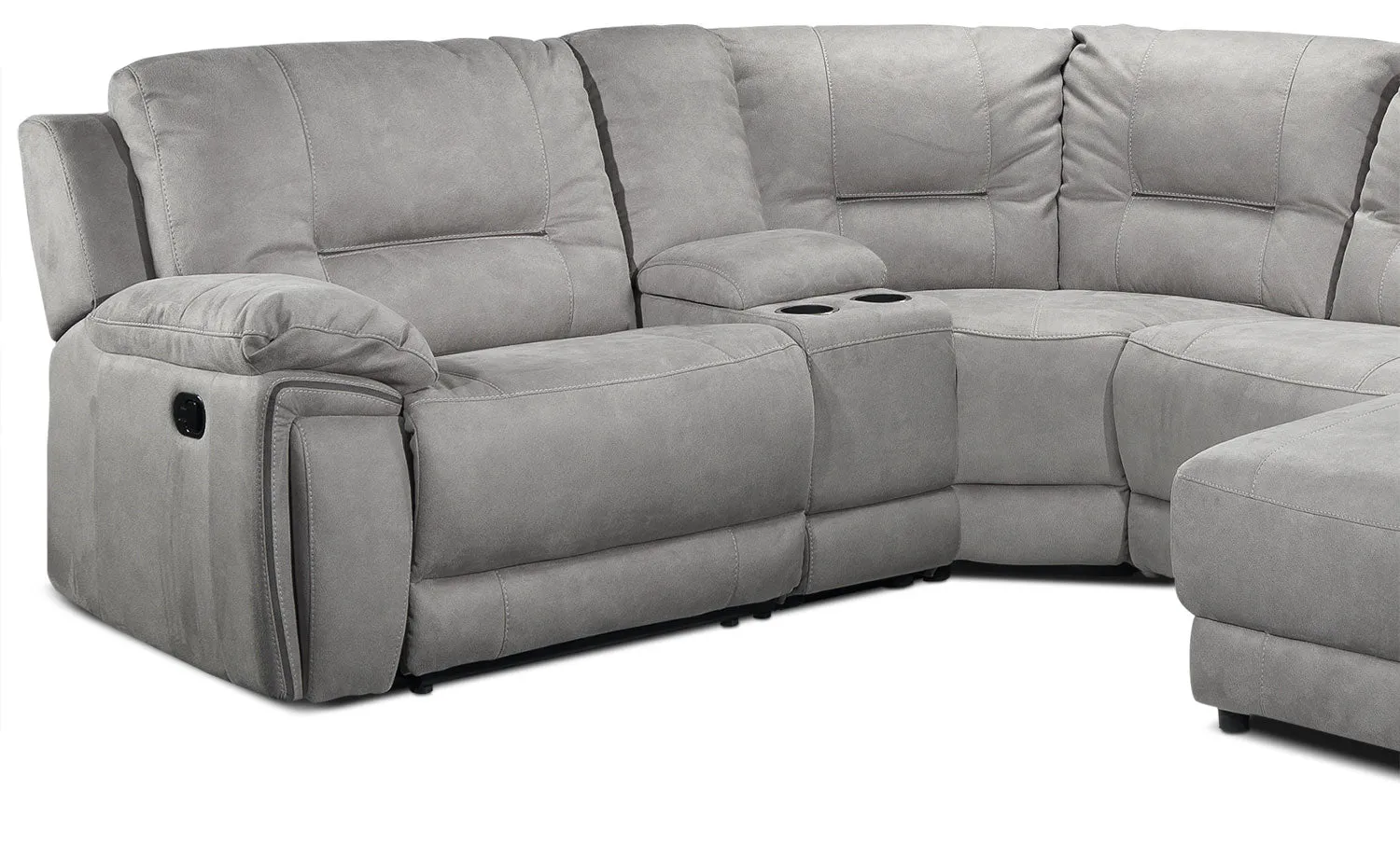 Halcyon 5-Piece Reclining Sectional with Right-Facing Chaise - Light Grey