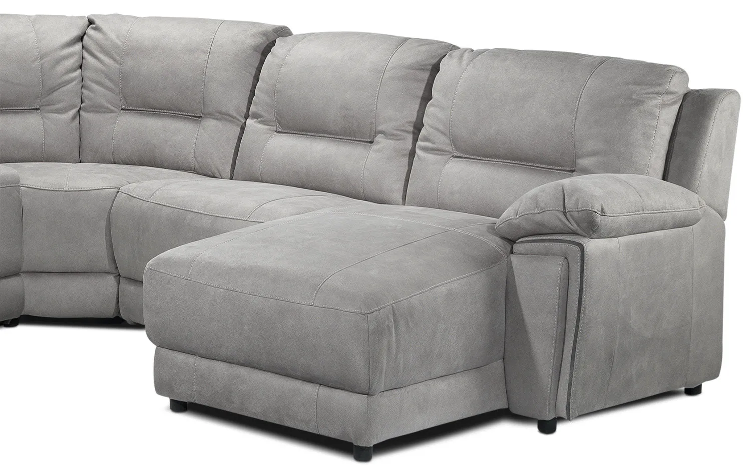 Halcyon 5-Piece Reclining Sectional with Right-Facing Chaise - Light Grey