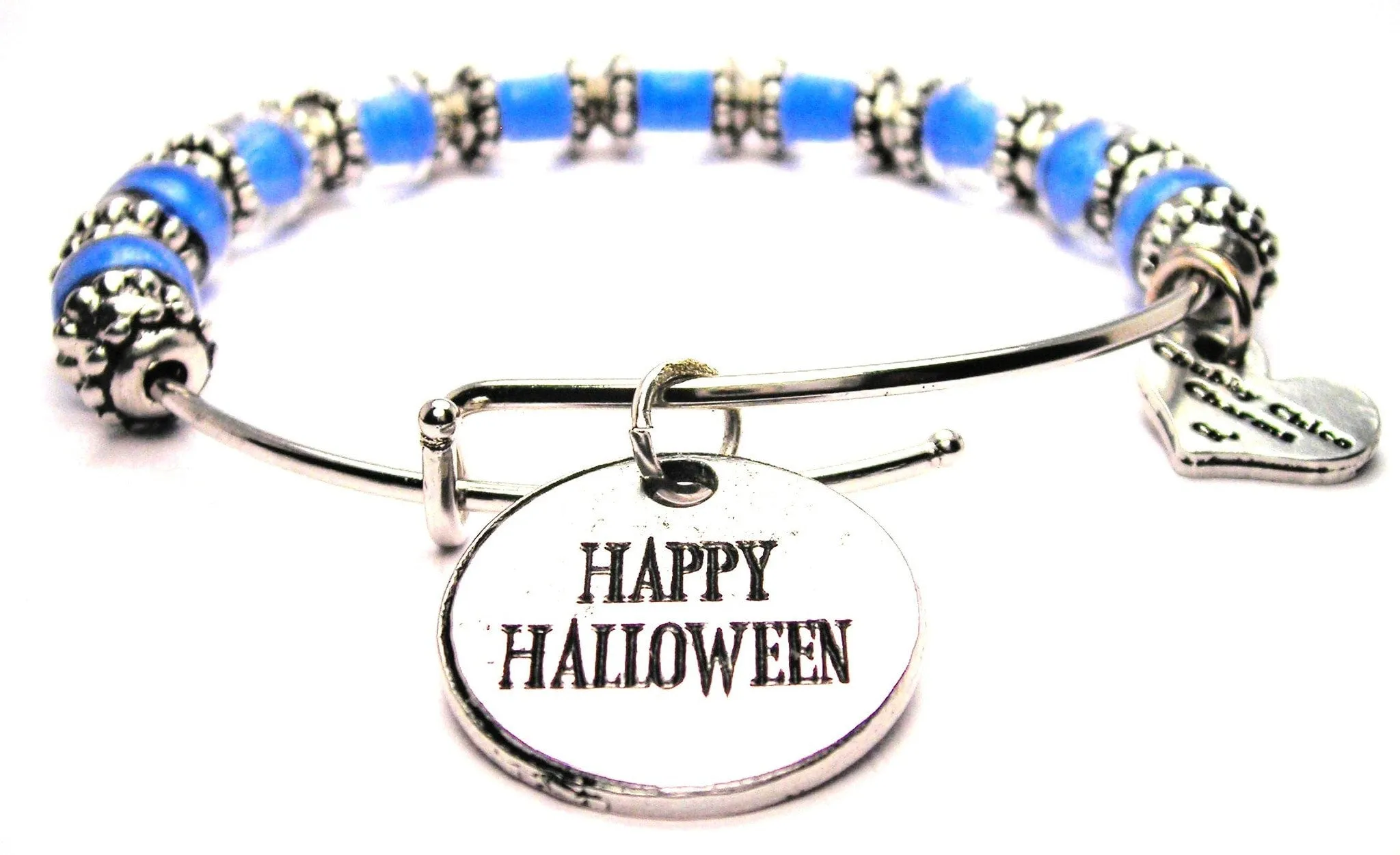 Happy Halloween 9mm Glass Beaded Single Bracelet